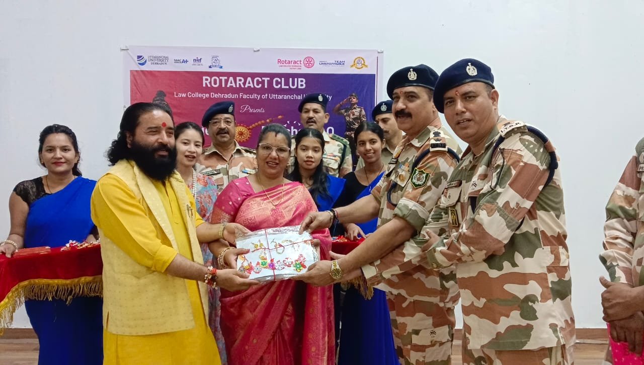 गढ़ीकैंट में बहनों ने पुलिस और आईटीबीपी जवानों को बांधी स्वनिर्मित राखियां, नेपाल जल प्रलय के मृतकों को दी श्रद्धांजलि